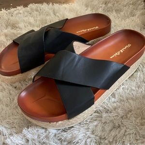 Black platform sandals
